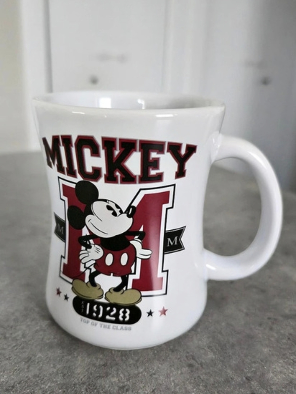 Disney Mickey Mouse 1928 Top of the Class Mug White & Red